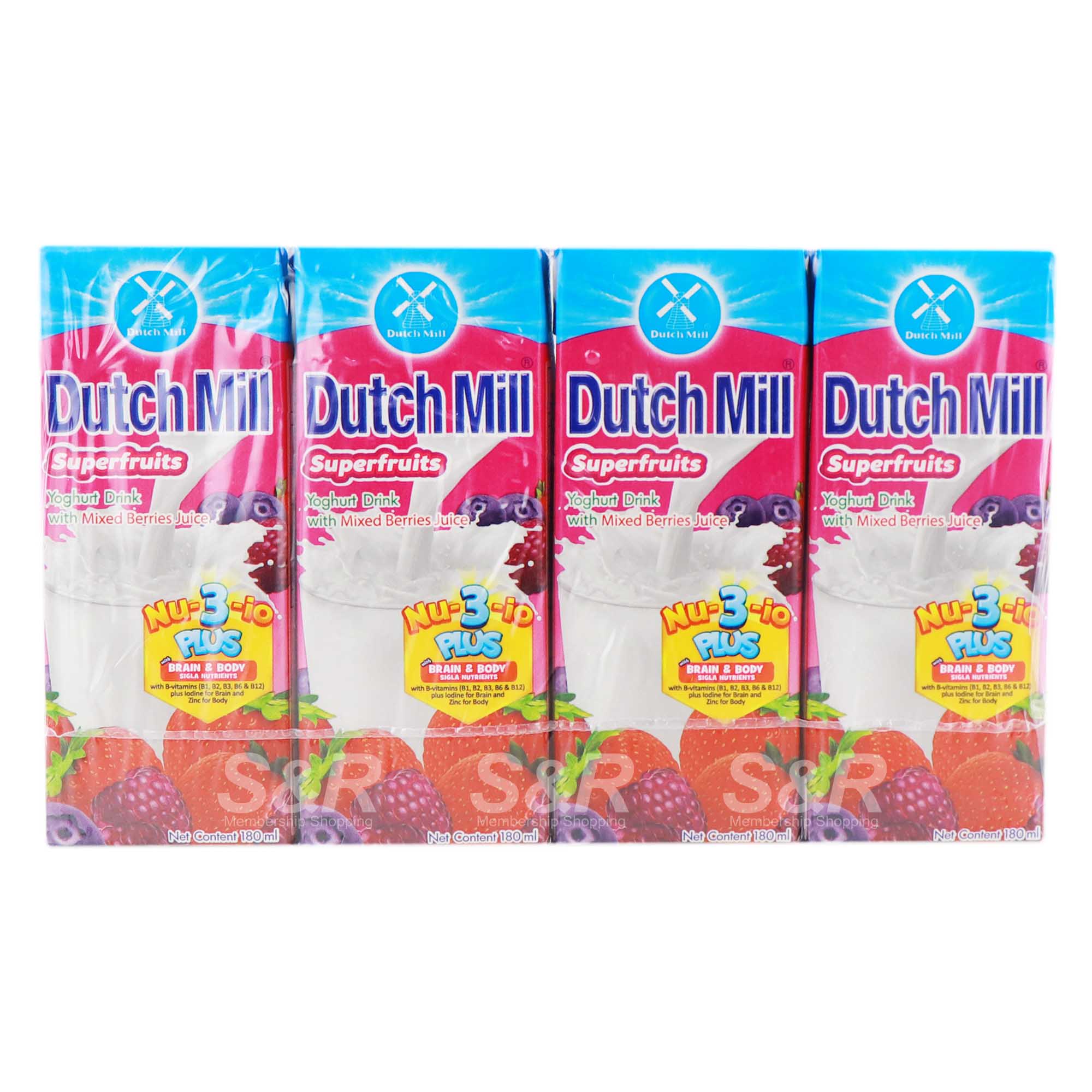 Dutchmill Superfruits Yoghurt Drink with Mixed Berries Juice 4pcs